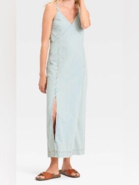 Universal Thread Light Wash Denim Cami Maxi Dress